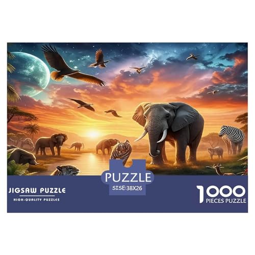 Elefanten Puzzles 1000 Teile Schwer Puzzle Spielzeug Lernspiel Impossible Herausforderung Spielzeug Für Erwachsene Kinder 38x26cm/1000pcs von UNRXJZLVM