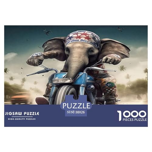 Elefanten Puzzles 1000 Teile Schwer Puzzle Spielzeug Lernspiel Impossible Herausforderungsspielzeug Für Erwachsene Kinder 38x26cm/1000pcs von UNRXJZLVM