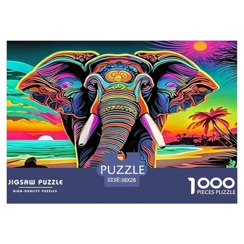 Elefanten Puzzles 1000 Teile Schwer Puzzle Spielzeug Pädagogisches Spiel Impossible Herausforderungsspielzeug Für Erwachsene Kinder 38x26cm/1000pcs von UNRXJZLVM