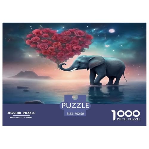 Elefanten Puzzles 1000 Teile Schwer Puzzle Spielzeug Pädagogisches Spiel Impossible Herausforderungsspielzeug Für Erwachsene Kinder 70x50cm/1000pcs von UNRXJZLVM
