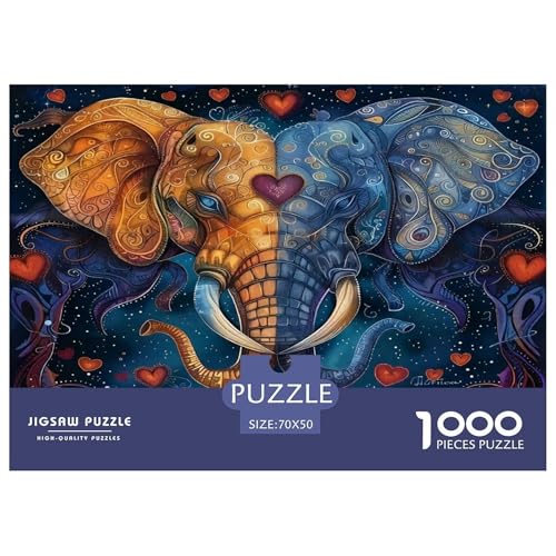Elefanten Puzzles 1000-teilige Schwer Puzzle Spielzeug Lernspiel Impossible Herausforderungsspielzeug Für Erwachsene Kinder 70x50cm/1000pcs von UNRXJZLVM