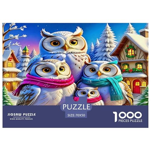 Eule Puzzles 1000 Teile Schwer Puzzle Spielzeug Pädagogisches Spiel Impossible Herausforderungsspielzeug Für Erwachsene Kinder 70x50cm/1000pcs von UNRXJZLVM