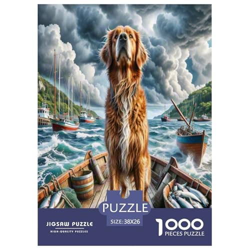 Finnischer Spitz Puzzle 1000-teilige Schwer Puzzle Spielzeug Lernspiel Impossible Herausforderung Spielzeug Für Erwachsene Kinder 38x26cm/1000pcs von UNRXJZLVM