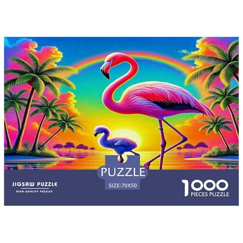 Flamingo Puzzle 1000 Teile Schwer Puzzle Spielzeug Lernspiel Impossible Herausforderungsspielzeug Für Erwachsene Kinder 70x50cm/1000pcs von UNRXJZLVM