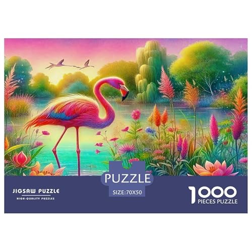 Flamingo Puzzle 1000 Teile Schwer Puzzle Spielzeug Lernspiel Impossible Herausforderungsspielzeug Für Erwachsene Kinder 70x50cm/1000pcs von UNRXJZLVM