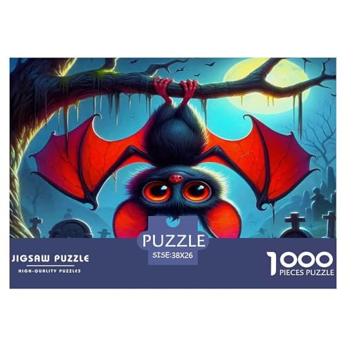 Fledermaus Puzzles 1000 Teile Schwer Puzzle Spielzeug Lernspiel Impossible Herausforderung Spielzeug Für Erwachsene Kinder 38x26cm/1000pcs von UNRXJZLVM