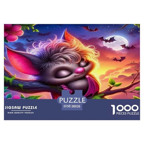 Fledermaus Puzzles 1000 Teile Schwer Puzzle Spielzeug Lernspiel Impossible Herausforderungsspielzeug Für Erwachsene Kinder 38x26cm/1000pcs von UNRXJZLVM