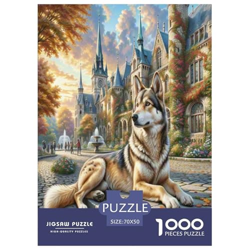 Französischer Wolfhund Puzzles 1000 Teile Schwer Puzzle Spielzeug Lernspiel Impossible Herausforderung Spielzeug Für Erwachsene Kinder 70x50cm/1000pcs von UNRXJZLVM