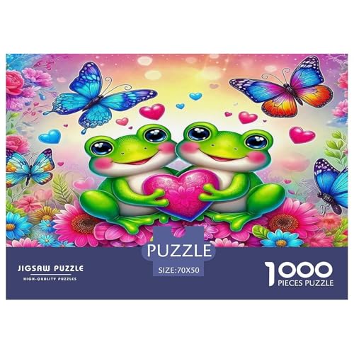 Frosch Puzzle 1000-teilige Schwer Puzzle Spielzeug Lernspiel Impossible Herausforderung Spielzeug Für Erwachsene Kinder 70x50cm/1000pcs von UNRXJZLVM