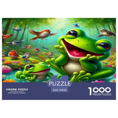 Frosch Puzzle 1000-teilige Schwer Puzzle Spielzeug Pädagogisches Spiel Impossible Herausforderungsspielzeug Für Erwachsene Kinder 70x50cm/1000pcs von UNRXJZLVM