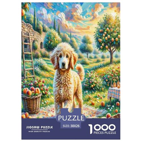 Goldendoodle Puzzle 1000-teilige Schwer Puzzle Spielzeug Pädagogisches Spiel Impossible Herausforderung Spielzeug Für Erwachsene Kinder 38x26cm/1000pcs von UNRXJZLVM