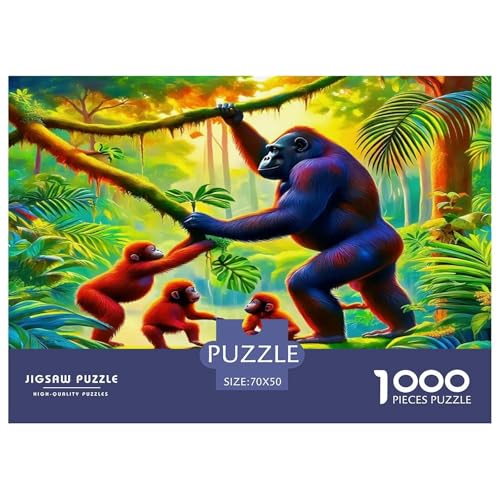 Gorilla Puzzle 1000 Teile Schwer Puzzle Spielzeug Lernspiel Impossible Herausforderung Spielzeug Für Erwachsene Kinder 70x50cm/1000pcs von UNRXJZLVM