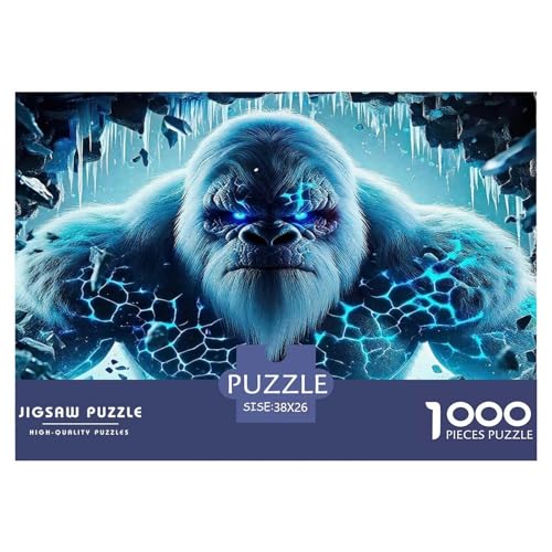 Gorilla Puzzle 1000-teilige Schwer Puzzle Spielzeug Pädagogisches Spiel Impossible Herausforderungsspielzeug Für Erwachsene Kinder 38x26cm/1000pcs von UNRXJZLVM