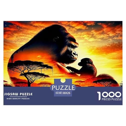Gorilla Puzzles 1000 Teile Schwer Puzzle Spielzeug Lernspiel Impossible Herausforderung Spielzeug Für Erwachsene Und Kinder in Bewährter 38x26cm/1000pcs von UNRXJZLVM