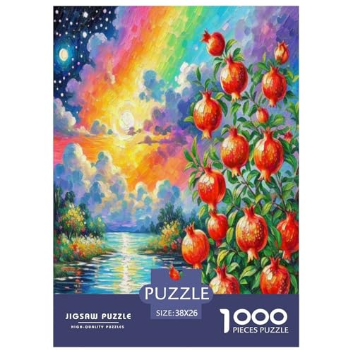 Granatapfelblüte Puzzles 1000 Teile Schwer Puzzle Spielzeug Pädagogisches Spiel Impossible Herausforderung Spielzeug Für Erwachsene Kinder 38x26cm/1000pcs von UNRXJZLVM
