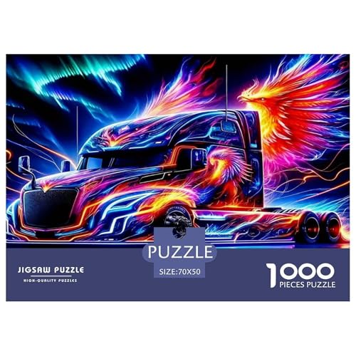 Großer LKW Puzzle 1000 Teile Schwer Puzzle Spielzeug Lernspiel Impossible Herausforderungsspielzeug Für Erwachsene Kinder 70x50cm/1000pcs von UNRXJZLVM