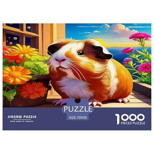 Guineeschwein Puzzles 1000 Teile Schwer Puzzle Spielzeug Lernspiel Impossible Herausforderungsspielzeug Für Erwachsene Kinder 70x50cm/1000pcs von UNRXJZLVM