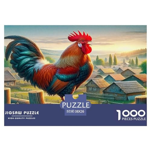 Hahn Puzzle 1000 Teile Schwer Puzzle Spielzeug Lernspiel Impossible Herausforderung Spielzeug Für Erwachsene Kinder 38x26cm/1000pcs von UNRXJZLVM