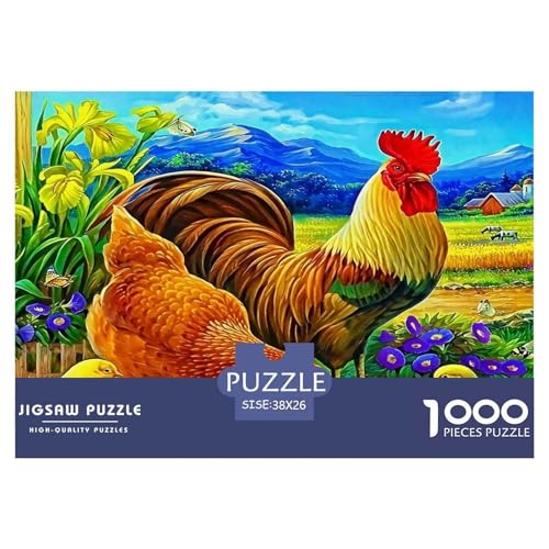 Hahn Puzzle 1000 Teile Schwer Puzzle Spielzeug Pädagogisches Spiel Impossible Herausforderungsspielzeug Für Erwachsene Kinder 38x26cm/1000pcs von UNRXJZLVM