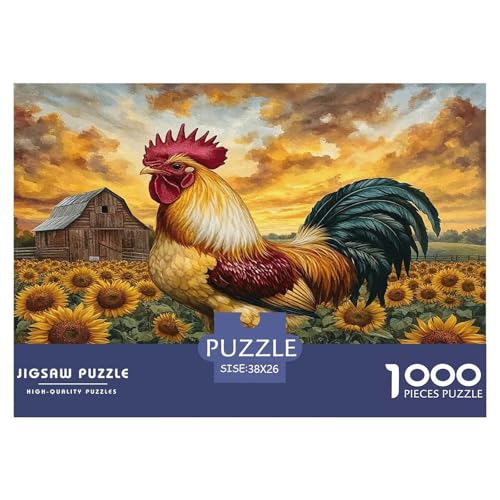 Hahn Puzzles 1000 Teile Schwer Puzzle Spielzeug Lernspiel Impossible Herausforderungsspielzeug Für Erwachsene Kinder 38x26cm/1000pcs von UNRXJZLVM