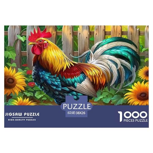 Hahn Puzzles 1000 Teile Schwer Puzzle Spielzeug Pädagogisches Spiel Impossible Herausforderungsspielzeug Für Erwachsene Kinder 38x26cm/1000pcs von UNRXJZLVM