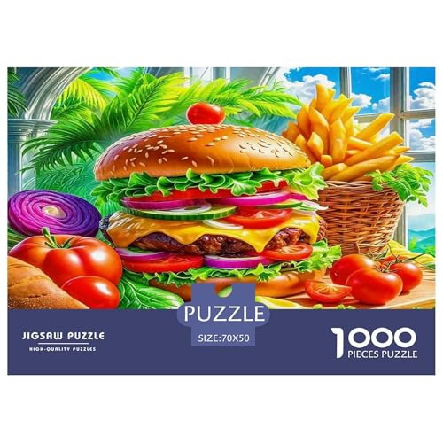 Hamburger Puzzle 1000-teilige Schwer Puzzle Spielzeug Lernspiel Impossible Herausforderung Spielzeug Für Erwachsene Kinder 70x50cm/1000pcs von UNRXJZLVM