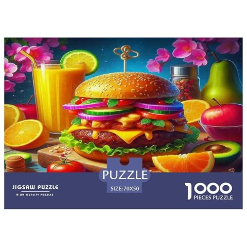 Hamburger Puzzles 1000 Teile Schwer Puzzle Spielzeug Lernspiel Impossible Herausforderungsspielzeug Für Erwachsene Kinder 70x50cm/1000pcs von UNRXJZLVM