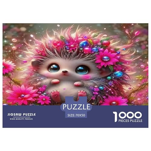 Hedgehog Puzzle 1000 Teile Schwer Puzzle Spielzeug Lernspiel Impossible Herausforderungsspielzeug Für Erwachsene Kinder 70x50cm/1000pcs von UNRXJZLVM