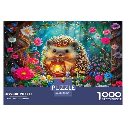 Hedgehog Puzzle 1000-teilige Schwer Puzzle Spielzeug Lernspiel Impossible Herausforderung Spielzeug Für Erwachsene Kinder 38x26cm/1000pcs von UNRXJZLVM