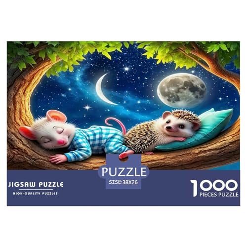 Hedgehog Puzzle 1000-teilige Schwer Puzzle Spielzeug Lernspiel Impossible Herausforderung Spielzeug Für Erwachsene Kinder 38x26cm/1000pcs von UNRXJZLVM
