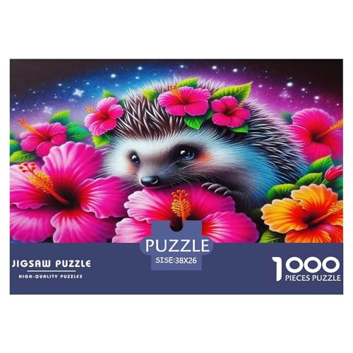 Hedgehog Puzzle 1000-teilige Schwer Puzzle Spielzeug Pädagogisches Spiel Impossible Herausforderungsspielzeug Für Erwachsene Kinder 38x26cm/1000pcs von UNRXJZLVM