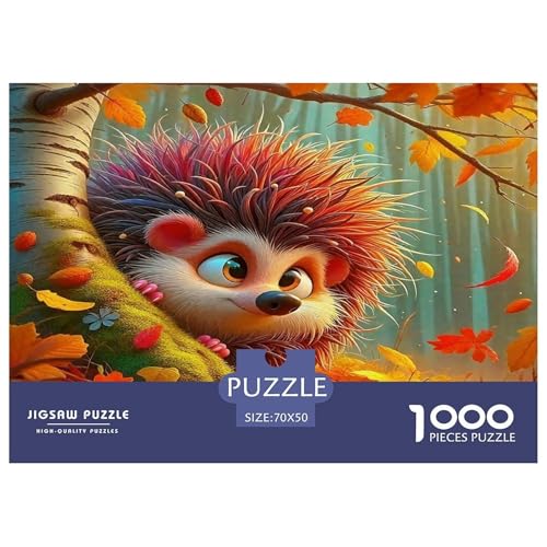 Hedgehog Puzzles 1000 Teile Schwer Puzzle Spielzeug Lernspiel Impossible Herausforderung Spielzeug Für Erwachsene Kinder 70x50cm/1000pcs von UNRXJZLVM