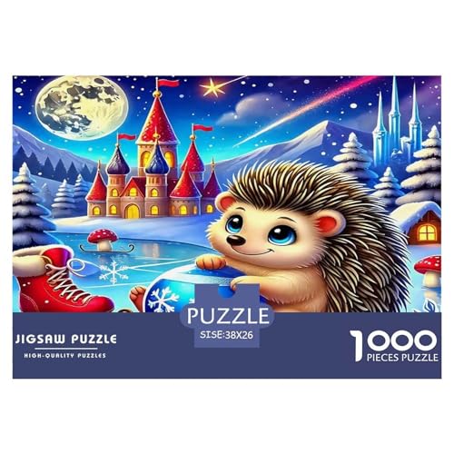 Hedgehog Puzzles 1000 Teile Schwer Puzzle Spielzeug Pädagogisches Spiel Impossible Herausforderungsspielzeug Für Erwachsene Kinder 38x26cm/1000pcs von UNRXJZLVM