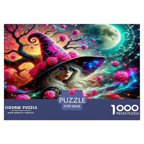 Hexe Puzzle 1000 Teile Schwer Puzzle Spielzeug Lernspiel Impossible Herausforderung Spielzeug Für Erwachsene Kinder 38x26cm/1000pcs von UNRXJZLVM