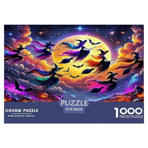 Hexe Puzzle 1000 Teile Schwer Puzzle Spielzeug Pädagogisches Spiel Impossible Herausforderungsspielzeug Für Erwachsene Kinder 38x26cm/1000pcs von UNRXJZLVM