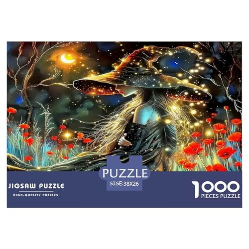 Hexe Puzzle 1000-teilige Schwer Puzzle Spielzeug Lernspiel Impossible Herausforderung Spielzeug Für Erwachsene Kinder 38x26cm/1000pcs von UNRXJZLVM