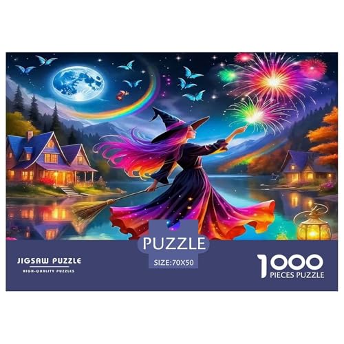 Hexe Puzzles 1000 Teile Schwer Puzzle Spielzeug Pädagogisches Spiel Impossible Herausforderungsspielzeug Für Erwachsene Kinder 70x50cm/1000pcs von UNRXJZLVM