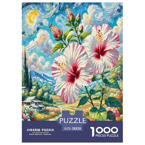 Hibiscus Puzzle 1000 Teile Schwer Puzzle Spielzeug Lernspiel Impossible Herausforderung Spielzeug Für Erwachsene Und Kinder Ab 12 Jahren 38x26cm/1000pcs von UNRXJZLVM