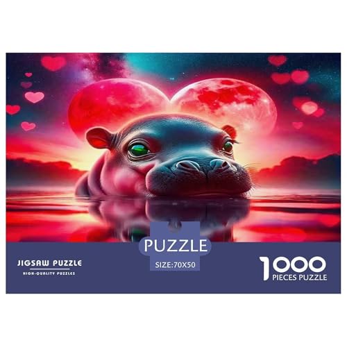 Hippopotamus Puzzle 1000-teilige Schwer Puzzle Spielzeug Lernspiel Impossible Herausforderungsspielzeug Für Erwachsene Und Kinder Ab 12 Jahren 70x50cm/1000pcs von UNRXJZLVM