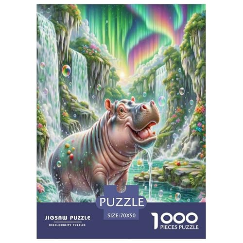 Hippopotamus Puzzles 1000 Teile Schwer Puzzle Spielzeug Lernspiel Impossible Herausforderungsspielzeug Für Erwachsene Und Kinder in Bewährter 70x50cm/1000pcs von UNRXJZLVM