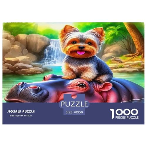 Hippopotamus Puzzles 1000-teilige Schwer Puzzle Spielzeug Lernspiel Impossible Herausforderungsspielzeug Für Erwachsene Kinder 70x50cm/1000pcs von UNRXJZLVM