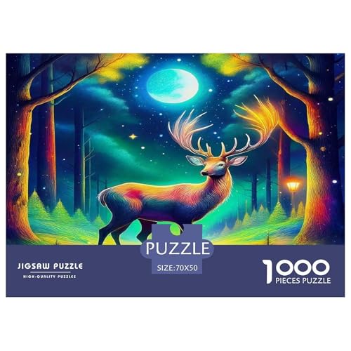 Hirsch Puzzle 1000-teilige Schwer Puzzle Spielzeug Lernspiel Impossible Herausforderung Spielzeug Für Erwachsene Kinder 70x50cm/1000pcs von UNRXJZLVM