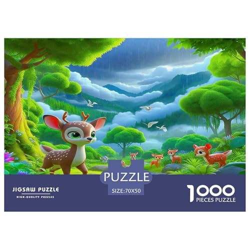 Hirsch Puzzle 1000-teilige Schwer Puzzle Spielzeug Lernspiel Impossible Herausforderung Spielzeug Für Erwachsene Und Kinder Ab 12 Jahren 70x50cm/1000pcs von UNRXJZLVM