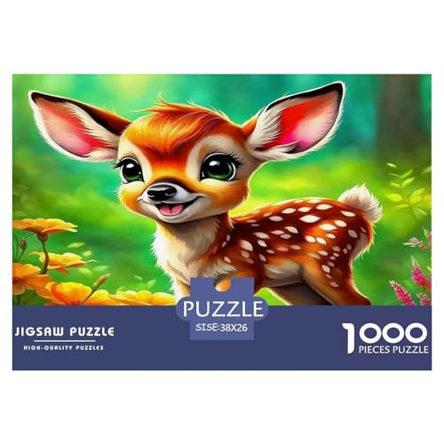 Hirsch Puzzle 1000-teilige Schwer Puzzle Spielzeug Lernspiel Impossible Herausforderungsspielzeug Für Erwachsene Kinder 38x26cm/1000pcs von UNRXJZLVM