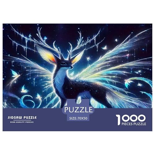 Hirsch Puzzle 1000-teilige Schwer Puzzle Spielzeug Lernspiel Impossible Herausforderungsspielzeug Für Erwachsene Und Kinder Ab 12 Jahren 70x50cm/1000pcs von UNRXJZLVM