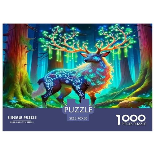 Hirsch Puzzle 1000-teilige Schwer Puzzle Spielzeug Lernspiel Impossible Herausforderungsspielzeug Für Erwachsene Und Kinder Ab 14 Jahren 70x50cm/1000pcs von UNRXJZLVM
