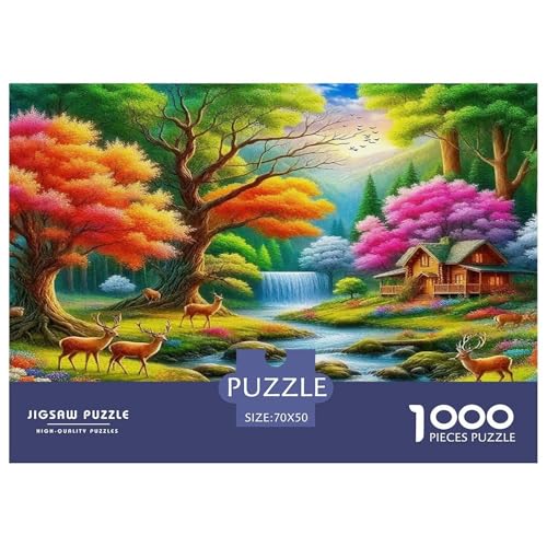 Hirsch Puzzle 1000-teilige Schwer Puzzle Spielzeug Pädagogisches Spiel Impossible Herausforderung Spielzeug Für Erwachsene Kinder 70x50cm/1000pcs von UNRXJZLVM