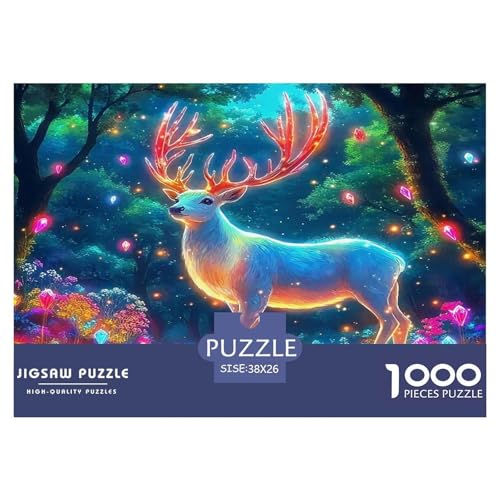 Hirsch Puzzles 1000 Teile Schwer Puzzle Spielzeug Lernspiel Impossible Herausforderung Spielzeug Für Erwachsene Kinder 38x26cm/1000pcs von UNRXJZLVM