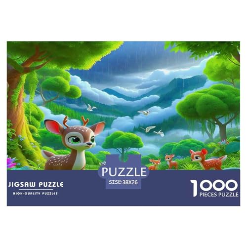 Hirsch Puzzles 1000 Teile Schwer Puzzle Spielzeug Lernspiel Impossible Herausforderungsspielzeug Für Erwachsene Und Kinder in Bewährter 38x26cm/1000pcs von UNRXJZLVM