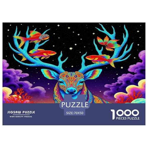 Hirsch Puzzles 1000 Teile Schwer Puzzle Spielzeug Pädagogisches Spiel Impossible Herausforderungsspielzeug Für Erwachsene Kinder 70x50cm/1000pcs von UNRXJZLVM